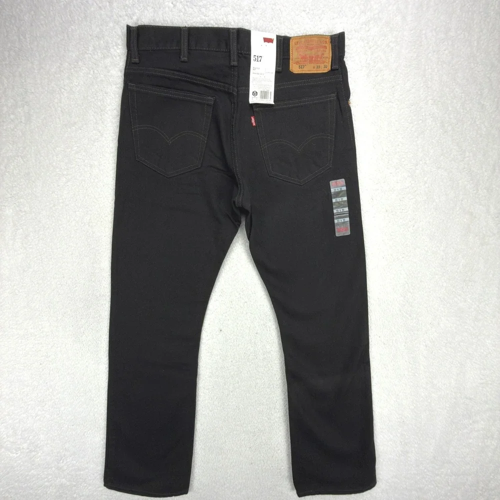 Levis 517 Bootcut Jeans Mens 33x32 Black‎ Denim NWT Slim Fit